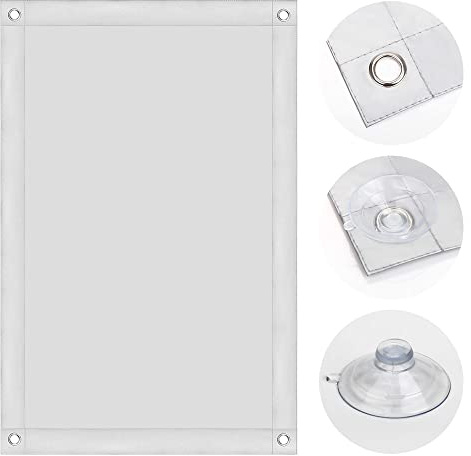 OBdeco Thermo Rollo 100% Verdunkelung Sonnenschutz Verdunkelungsrollo für Velux-Dachfenster Hitzeschutz ohne Bohren mit Saugnäpfen Weiß 96x100cm für Y85/085