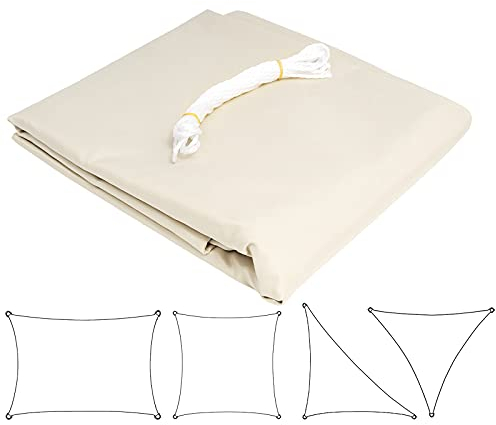 Laneetal Vela Ombreggiante Impermeabile, Telo Parasole in HDPE Anti UV 95% Protezione Tenda da Sole per Esterno, Tenda Parasole Rettangolare,Quadrato per Giardino, Balcone, Piscina