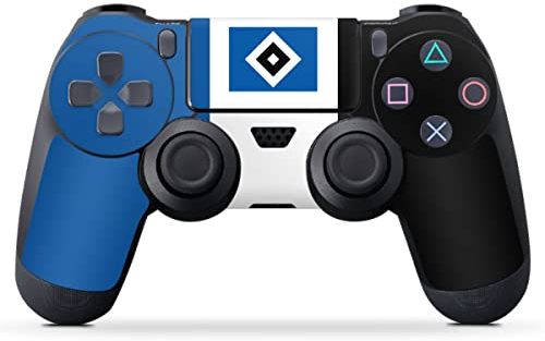 DeinDesign Skin kompatibel mit Sony Playstation 4 Controller Folie Sticker HSV Streifen Hamburger SV