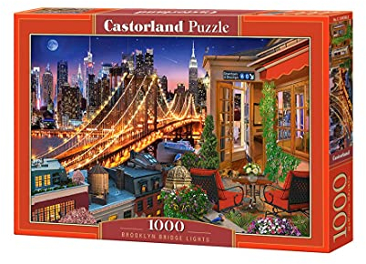 Castorland C-104598-2 Brooklyn Bridge Lights-1000 Pieces Puzzle, Bunt