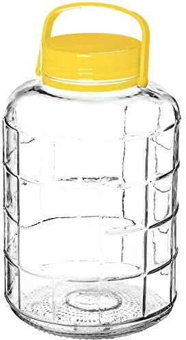 KADAX Grand Bocal de Fermentation en Verre, Récipient de Conservation avec Couvercle Hermétique, Idéal pour la Préparation de Cornichons et Choucroute (5 L)