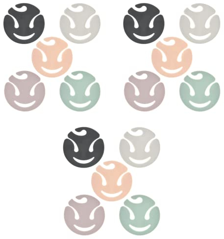 15 Soxy Sockenklammern Sockenclips Sockenhalter aus Kunststoff Hellrosa, Anthrazit, Mint, Hellgrau & Flieder