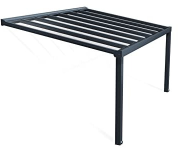 Palram Canopia Veranda Pergola 3.4x5.2cm Patio Cover Polycarbonate Roof Stockholm Grey Clear…