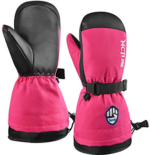 MCTi Skihandschuhe Kinder Fäustlinge Handschuhe Wasserdicht Warme Winterhandschuhe Kind Winddichte Kinderhandschuhe 2-16 Jahre Jungen Mädchen