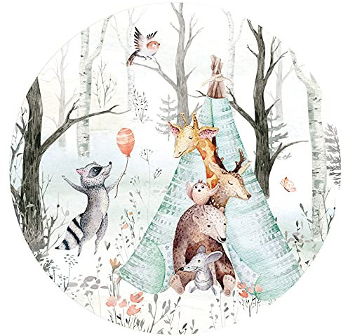 Little Deco Wandtattoo Wandsticker Kinderzimmer Waldtiere mit Ballon Wandsticker Baby Wanddeko Spielzimmer Wandaufkleber Schlafzimmer Wandbild Tapete DL638-7-XL