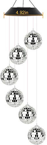 KHBNHJ Solar Wind Chimes Light, 2PCS Led Disco Crystal glass Ball Wind Chimes, Color Changing Solar Powered Hanging Lamp Solar Light Mobile for Garden Yard Indoor Outdoor Décor
