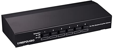 Montloxs LINEPAUDIO Professional 6 Pair Single Source Speaker Selector Collegamento bidirezionale Altoparlante stereo/Amplificatore Comparatore Ricevitore audio Splitter Box