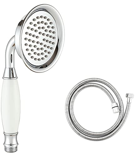 Ownace Victorian Shower Head and 59 Inch Hose Traditional Brass&Ceramics Telephone Hand Shower Head Set for Bathroom