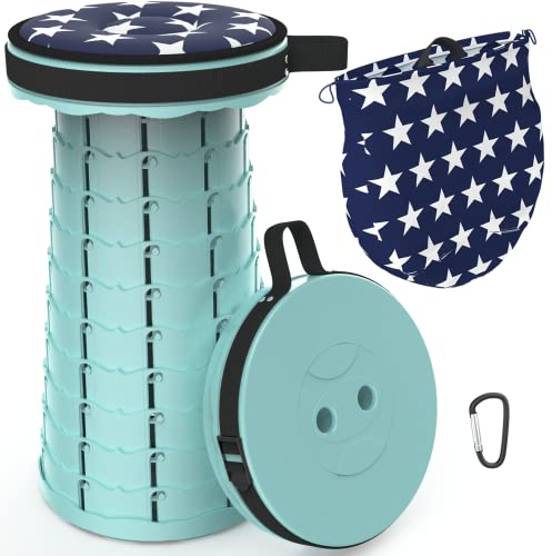ALEVMOOM Tragbarer Klapphocker,Camping Hocker Teleskophocker,Klappbarer Hocker,Mini Leichte Campinghocker für Outdoor Camping Angeln BBQ Drinnen Küche,Belastung 440lbs