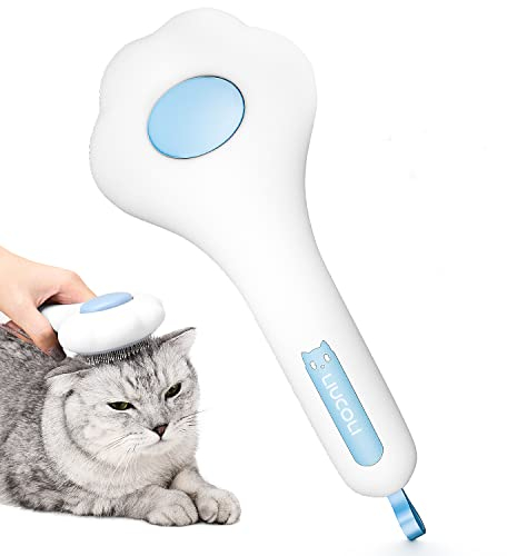Hundebürste Katzenbürste, Haustier Bürsten, LIUCOLI Selbstreinigende Fellbürste Hunde Katze für Langhaar und Kurzhaar - Entfernt lose Unterwolle, Abgestorbene Fell und Verfilzte Haare