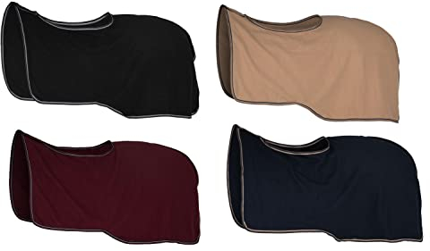 netproshop Weiche Fleece Ausreitdecke Nierendecke mit Schweifkordel Gr. 125-165, Groesse:145, Farbe:Schwarz