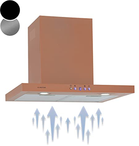 Klarstein Hotte Aspirante, Hottes de Cuisine, Filtre Hotte Aluminium Lavable au Lave-Vaisselle, Débit d'Air Puissant de 600 m³/h, Eclairage à LED, Efficacité Classe A++, Extracteur d'Air Silencieux