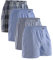 DANISH ENDURANCE Boxers Tissés pour Hommes, 100% Coton Bio, Caleçon en Coton Lot de 4 ou 6, Bleu Mélangé/Rayures Lot de 4, XL