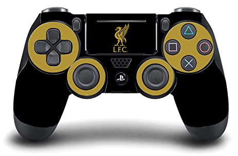 Head Case Designs Offizielle Liverpool Football Club Liver Bird Gold Auf Schwarz Kunst Vinyl Haut Gaming Aufkleber Abziehbild Abdeckung kompatibel mit Sony PlayStation 4 PS4 DualShock 4 Controller