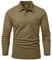 Rdruko Mens Polo Shirt Long Sleeve Casual Smart Breathable Polyester Work T Shirts Wicking Quick Dry Golf Tops with Chest Pocket Brown M
