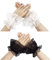 DigiTizerArt 2 Pairs Girls Lolita Lace Cuffs Gothic Gloves Steampunk Wrist Cuff Lolita Accessory for Women Wedding Party Dress (White Black)