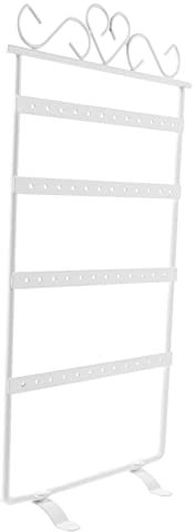 Cabilock Porte-Bijoux Serviette Organisateur De Boucle d'oreille Porte-Boucles d'oreilles Pendantes Support pour Boucles d'oreilles Pendantes Papier Aquarelle Cintre Métal Blanche Le Fer