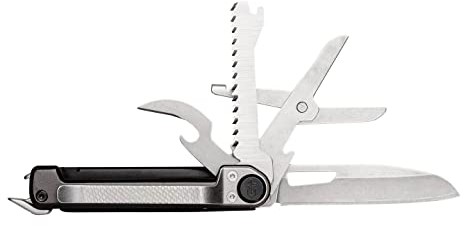 Gerber Taschenmesser mit 7 Funktionen, Multitool mit glatter Klinge, Mit Schere und Säge, ArmBar Scout, Grau/Silber, Edelstahl/Aluminium, 1064399