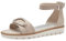 MARCO TOZZI Damen Sandalen flach mit Verstellbarem Riemen Vegan, Beige (Dune), 40 EU