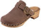 Buxa PE15 Damen Clogs Leder Schuhe aus Holz, Holzclogs Pantolette, Holz Sohle (​Braun, EU Schuhgrößensystem, Erwachsene, Damen, Numerisch, M, 41)
