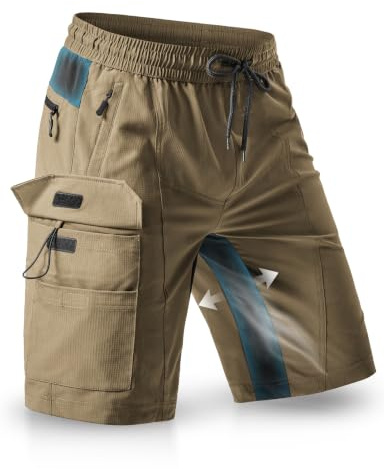 Wespornow Trekkinghose Herren Kurz Atmungsaktiv: Leicht Elastischer Bund | 5 RV-Taschen 4-Wege-Stretch Schnelltrocknend Robuste Wanderhose mit Kordelzug für Outdoor Sommer