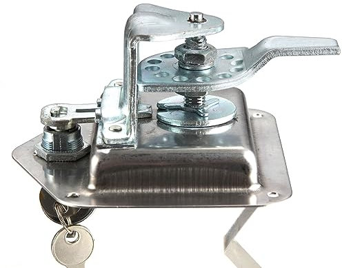 T Shaped Lock Tool, 2pcs Tool Box Lock, Embedded Cabinet Lock, Paddle Latch Lock, T-Handle Trucks Hanging Lock, Stainless Steel Latch Lock with Keys, for Trailer Truck Car Camp