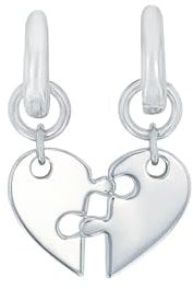Amor Charm 925 Sterling Silber Damen Charms, 2 cm, Silber, Puzzleteil, Kommt in Schmuck Geschenk Box, 2038509