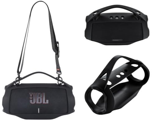 Silicone Cover Case Compatible with JBL Xtreme 4 Portable Bluetooth Speaker, Waterproof Soft Skin Silicone Protective Case for JBL Xtreme 4 Bluetooth Speaker Accessories (Black)