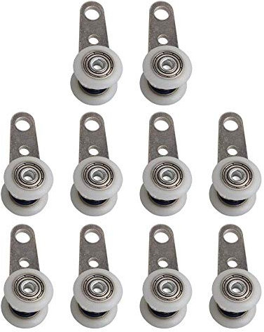 MöBelrollen 10PCS 45x19mm Metall Lager Flaschenzug Mit Zwei Kunststoff Rad for Schrank Schrank Fenster Schrank Schiebetüren Rollen FüR MöBel