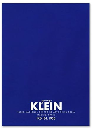 Rikin Liuff Yves Klein Blau Monochrome Tinte Poster Ausstellung Wandkunst Yves Klein Drucke Yves Klein Leinwand Malerei Zuhause Wanddekoration Bild 40x65cm Kein Rahmen