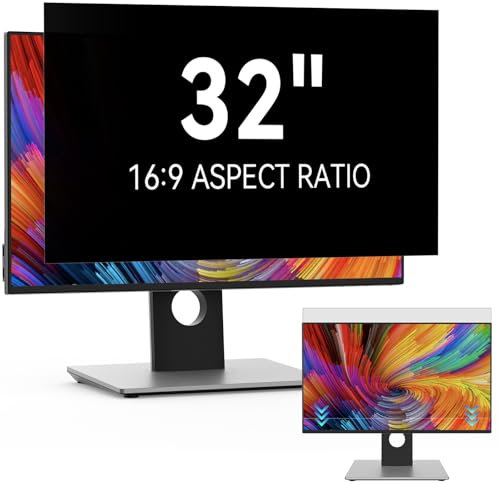 Protescreen - Filtro de privacidad de 32 pulgadas para aspecto 16:9 Widescreen Computer, extraíble protector de pantalla antiluz, azul antiespía anti-reflejo película para PC&Monitor de 32