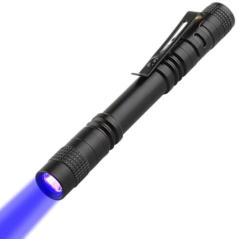 NXPUXP Lampe de Poche UV 395 nm - Mini LED Portable à Lumière Noire - Détecteur d'Urine pour Animaux de Compagnie (Piles Non Incluses)