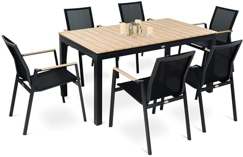 di volio Gartenmöbel-Set ausziehbar für 6-8 Personen Aluminium Miranno
