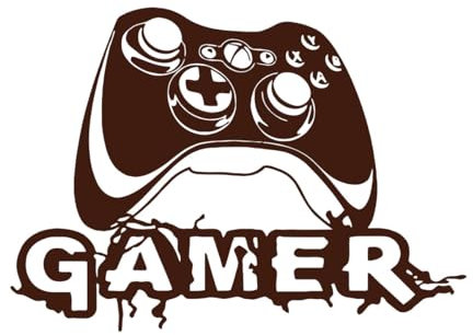 Sticker mural de manette de jeu vidéo Graffiti Salle de jeux Zone de jeu Gamer Sticker mural Chambre-S-28x40cm-Coffee