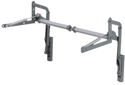 Fenteer Bisagras para puertas de gabinete Mesa plegable y elevable Soporte vertical versátil para elevación, Gris con Búfer