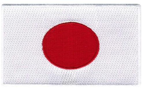 Bebuz - Parche bordado de la bandera de Japón, parche para coser o planchar, parche de reparación de tela, parches tácticos militares - Emblema