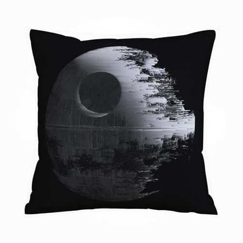 ERRTU Kissenbezug 50x50 cm,Krieg Todesstern Schwarz Grau,Dekokissen Kissenbezüge Deko Kissen Bezug Wohnzimmer Zierkissen für Sofa Stuhl Bett Garten