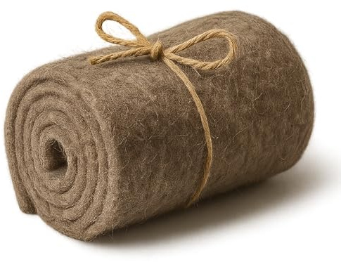 UNIGARDIA dekorative Öko-Schafwollmatte 16x200 cm, 350 g/m², Braun | Winterschutz für Pflanzen, 100 % Bio-Schafwolle, Wintervlies für Kübelpflanzen, Schneckenschutz