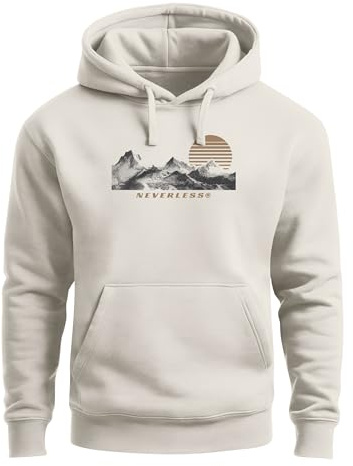 Neverless® Hoodie Herren Print Outdoor Berge Motiv Kapuzen-Pullover Männer Fashion Streetstyle