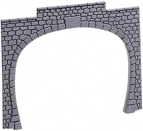 Noch 34410 Tunnel-Portal, 2-gleisig, 2 Stück, 9,5 x 7 cm, Grau