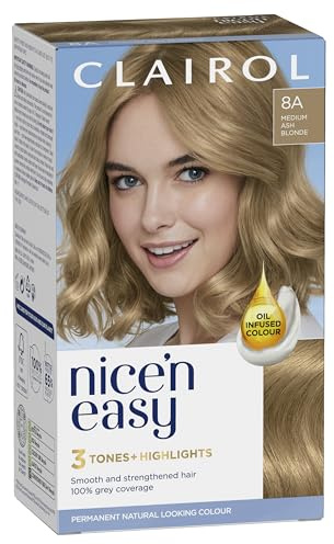 Clairol Nice'n Easy Permanent Hair Dye 106/8A Natural Medium Ash Blonde