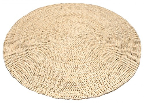 NaDeco Strohteppich schlicht 60 cm rund | Naturteppich | Naturfaserteppich | Strohteppich aus Maisstroh | Maisstrohteppich | Stroh Teppich | Maisstroh Teppich | Boho Teppich | Wandteppich
