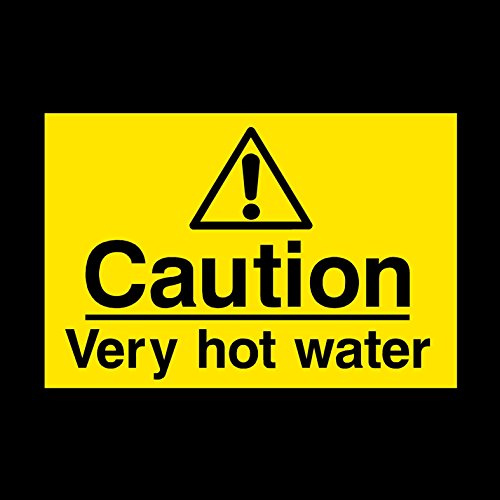 Caution Very Hot Water Sticker/Self Adhesive Sign - Food Hygiene/Hot Surface/Danger/Beware