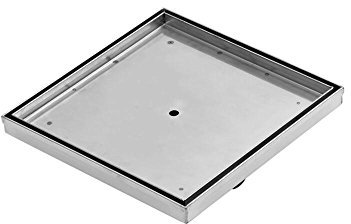 Milano Square Brushed Stainless Steel Tile Insert Shower Drain - 200mm