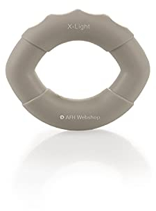 AFH Webshop Silikon Handtrainer und Fingertrainer | EasyFlex Premium Qualität | ergonomischer Fingertrainer Ring | Greifkraft Griffkraft Trainer (Länge: 8 cm, hellgrau | sehr-leicht)