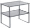 SONGMICS Schrankregal-Organizer, stapelbar, erweiterbar, Set mit 2 Metall-Küchenthekenregalen, Silber UKCS01SV
