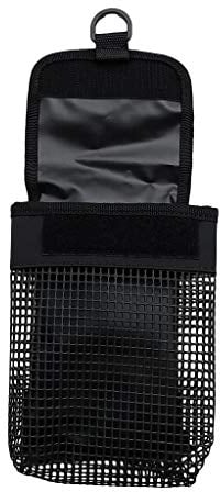 perfk Kleine Netztasche mit Haken Hüfttasche Gürte Tasche für Scuba Diving Reel Taucherboje Signalboje Markierungsboje Halter, Schwarz