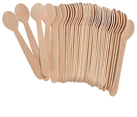 Pack of 200 Disposable Small Wooden Tea Spoons Teaspoons Eco-Friendly for Coffee Tea Ice Cream Sugar Tasting Party Camping BBQ Events
