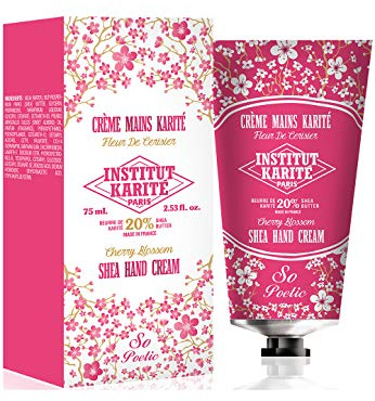 Institut Karité Paris - Crème Mains et Ongles Hydratante et Réparatrice – Fleur de Cerisier 75 ml - Légère et Non Grasse pour Mains Sèches - Shea Butter Hand Cream
