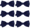DonDon 6er Set Herren Fliege 12 x 6 cm gebunden und längenverstellbar nachtblau